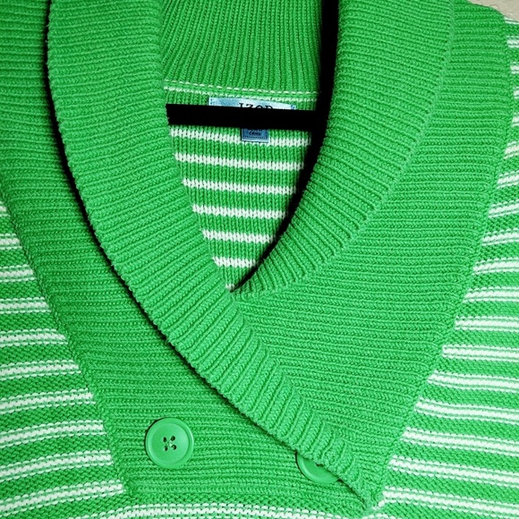 Izod green and white striped pullover sweater - Picture 5 of 5